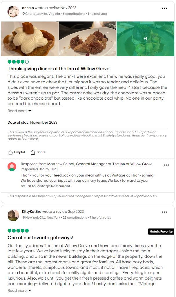 Tripadvisor reviews Willow Grove