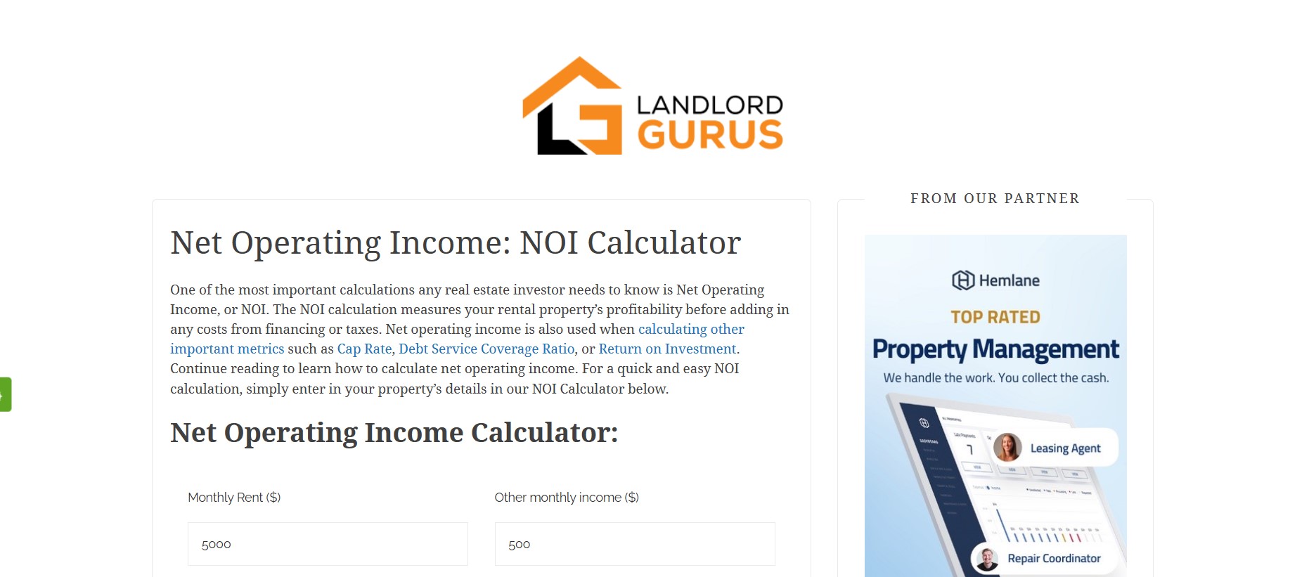 net operating income